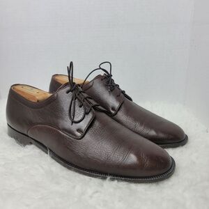 Bally Fasqua Shoes Men's Size 10.5 Brown Deerskin Leather Oxford Lace Up